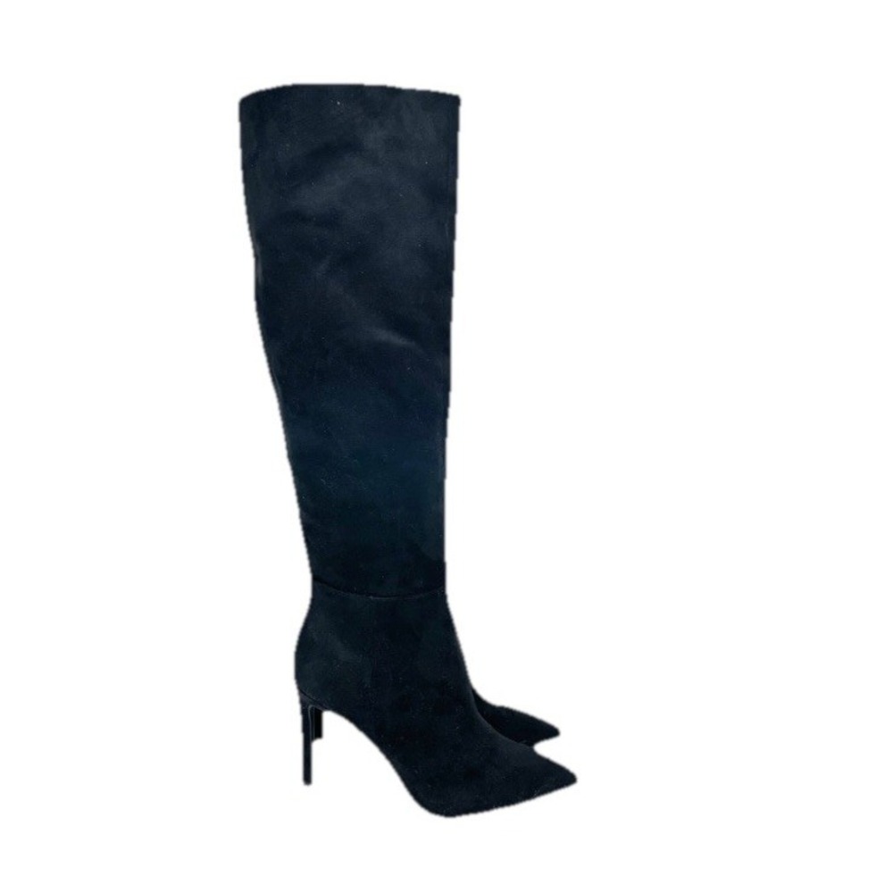 Open‎ Edit Women's Barbara Tall Pointed Toe Faux Suede Boot Black Size 6.5 M